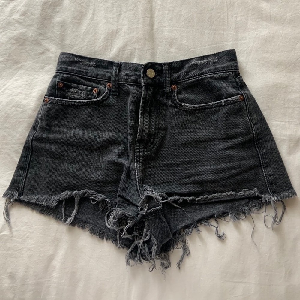 Black jean shorts
